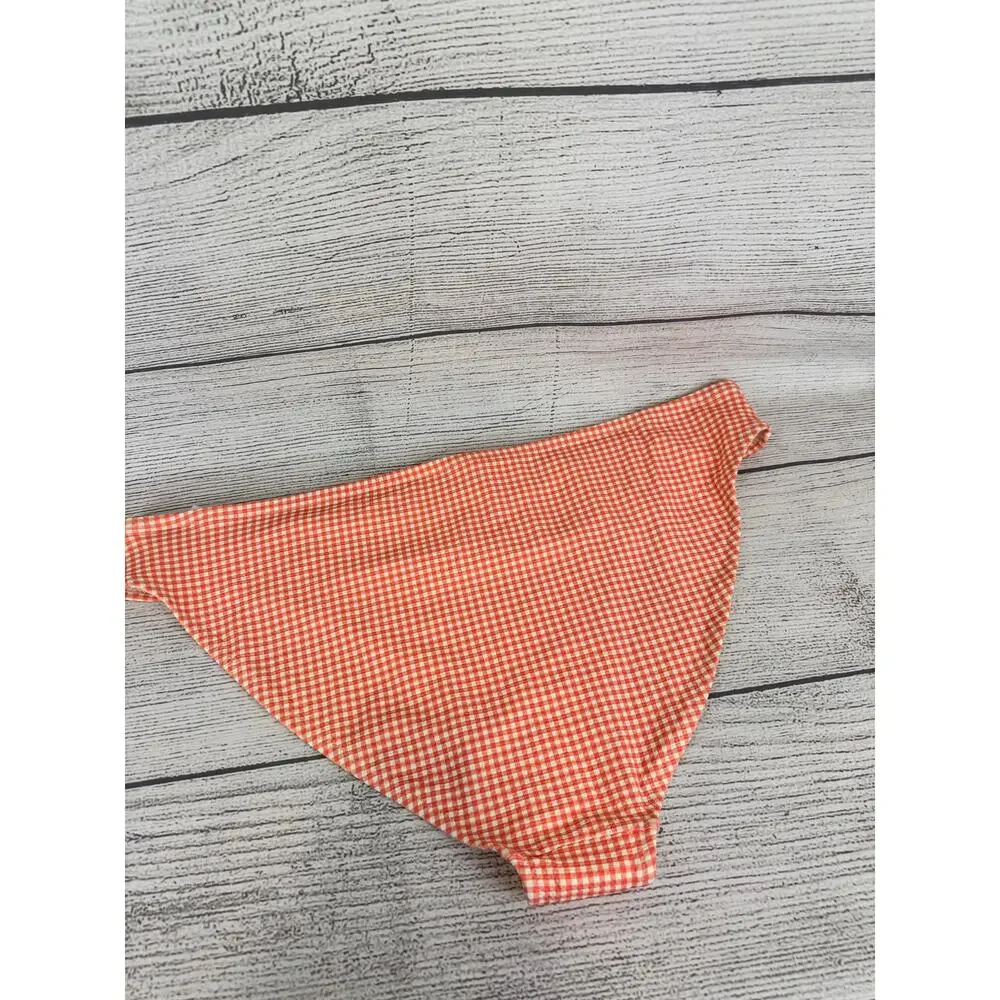 Old Navy Plus Size Cream & Coral Gingham Matching Bikini Swim Set Size 3X